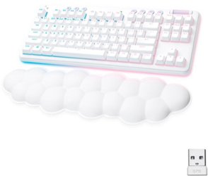Logitech - G715 Aurora Collection TKL Wireless Mechanical Clicky Switch Gaming Keyboard for PC/Mac with Palm Rest Included - White Mist - Front_Zoom