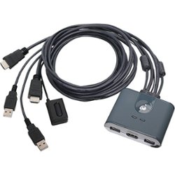 IOGEAR - 2-Port Full HD KVM Switch with HDMI and USB Connections - Gray - Front_Zoom