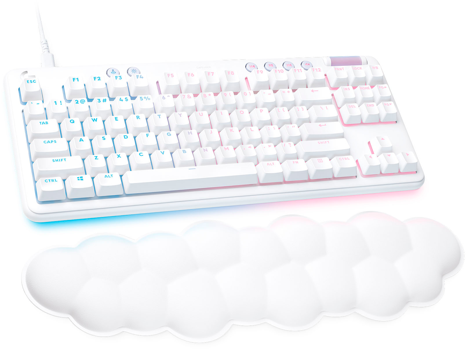 Razer Huntsman Mini 60% Gaming Keyboard + PBT Keycap + Coiled Cable Upgrade  Set Bundle: Mercury White/Clicky Optical - Quartz Pink