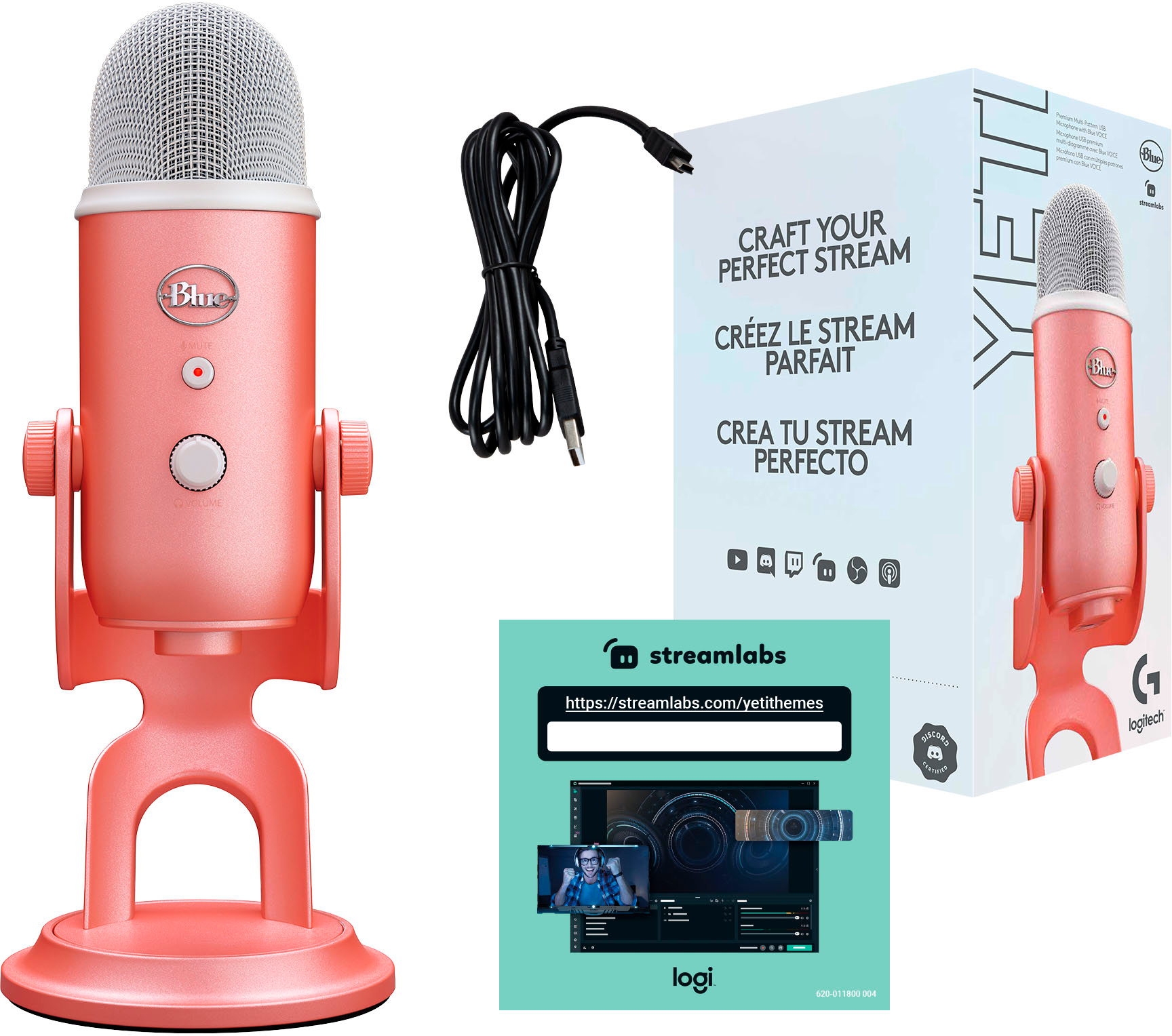 Micrófono USB multipatrón profesional Logitech Blue Yeti para grabación y  streaming