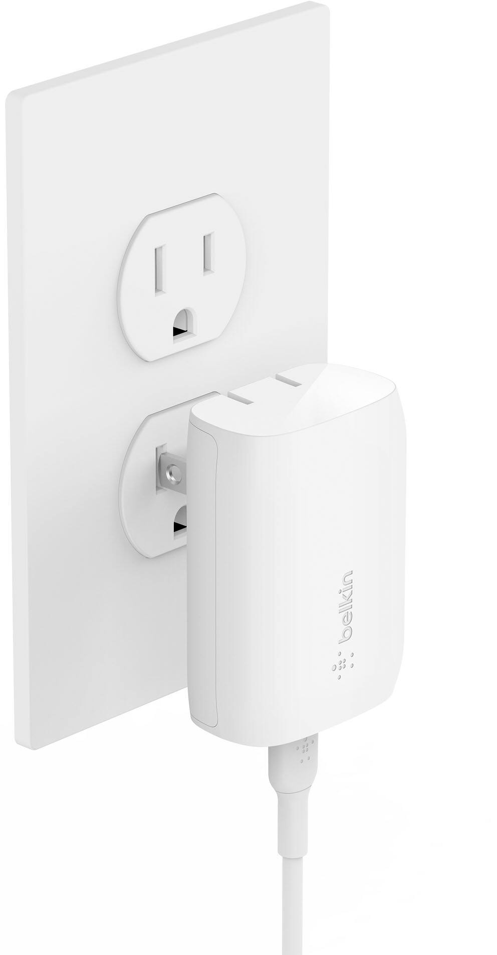 Alt View 15. Belkin - 30W USB-C Wall Charger, Power Delivery USB-C Charger with PPS Fast Charging for Apple iPhone and Samsung - White.