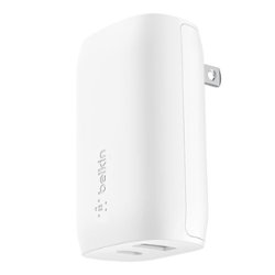 Belkin - BOOSTCHARGE 37W Dual Wall Charger with PPS - White - Front_Zoom