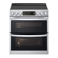 LG - 7.3 Cu. Ft. Smart Slide-In Double Oven Electric True Convection Range with EasyClean and InstaView - Stainless Steel - Front_Zoom