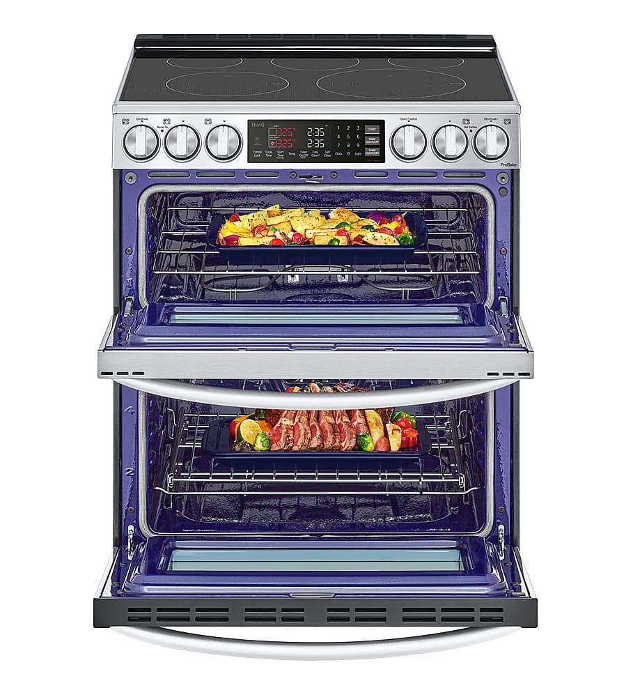 Alt View 11. LG - 7.3 Cu. Ft. Smart Slide-In Double Oven Electric True Convection Range with EasyClean and InstaView - PrintProof Stainless Steel.