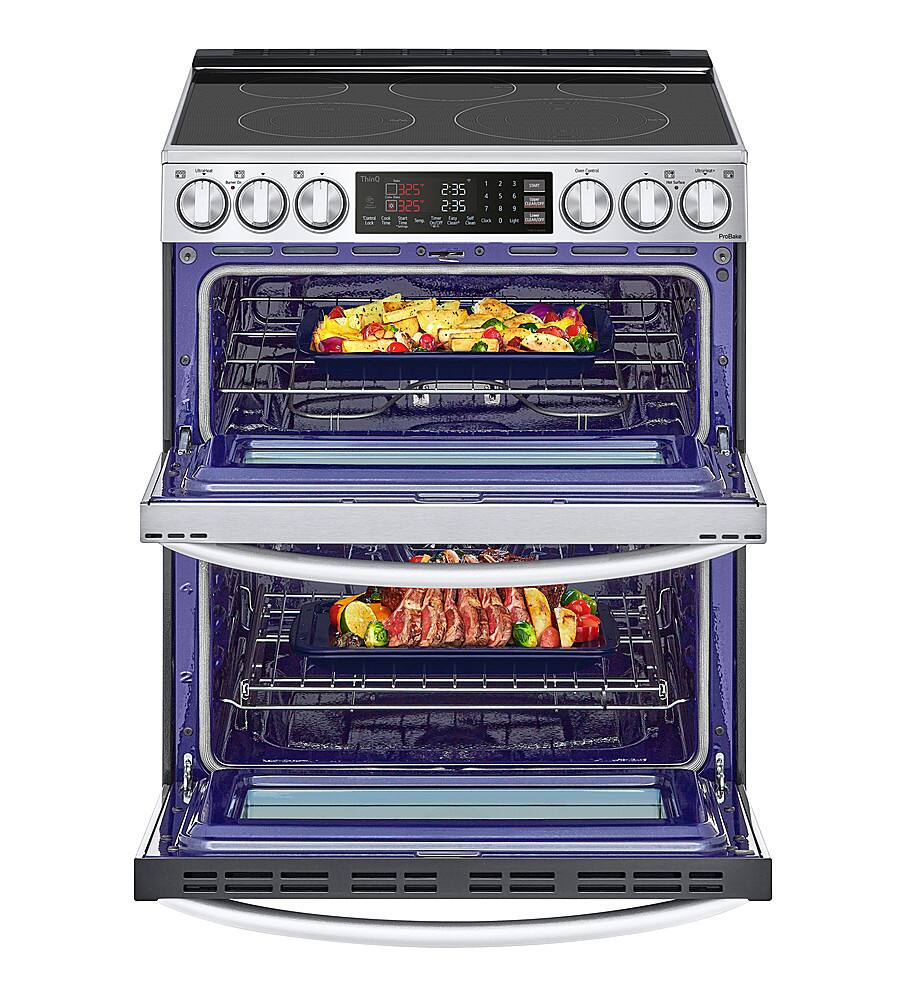 Alt View 11. LG - 7.3 Cu. Ft. Smart Slide-In Double Oven Electric True Convection Range with EasyClean and InstaView - PrintProof Stainless Steel.