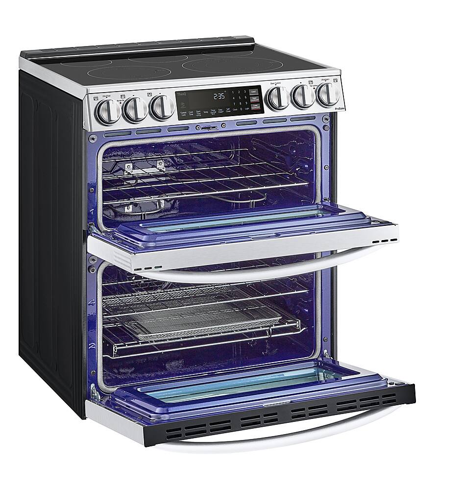 Alt View 12. LG - 7.3 Cu. Ft. Smart Slide-In Double Oven Electric True Convection Range with EasyClean and InstaView - PrintProof Stainless Steel.