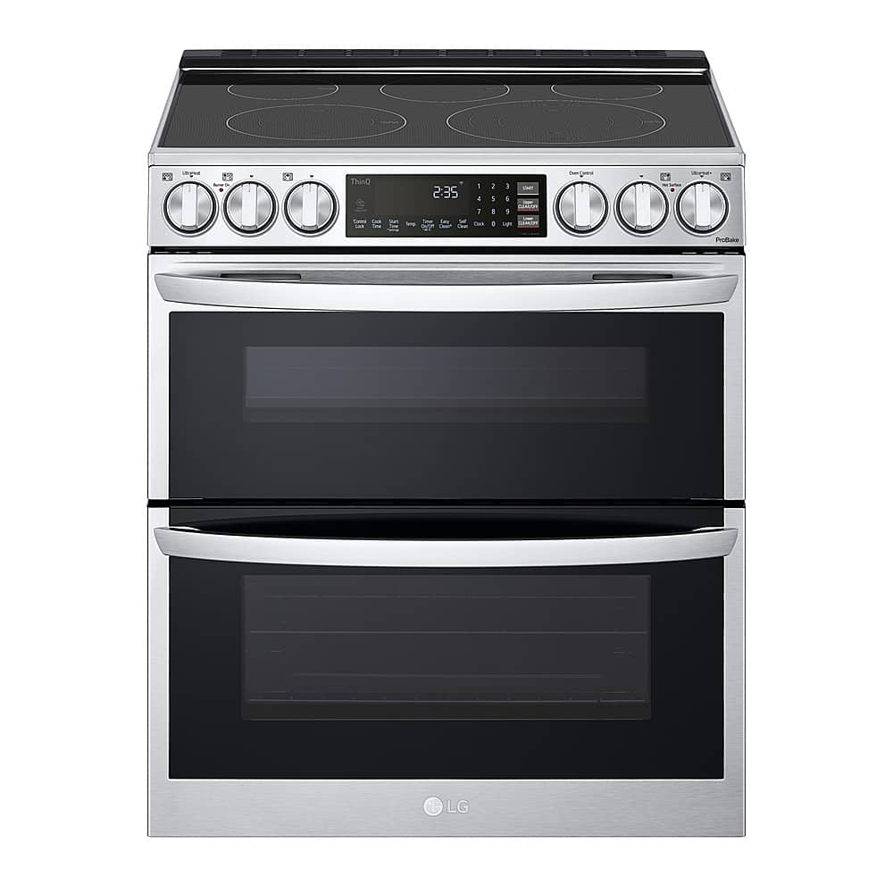 Alt View 1. LG - 7.3 Cu. Ft. Smart Slide-In Double Oven Electric True Convection Range with EasyClean and InstaView - PrintProof Stainless Steel.