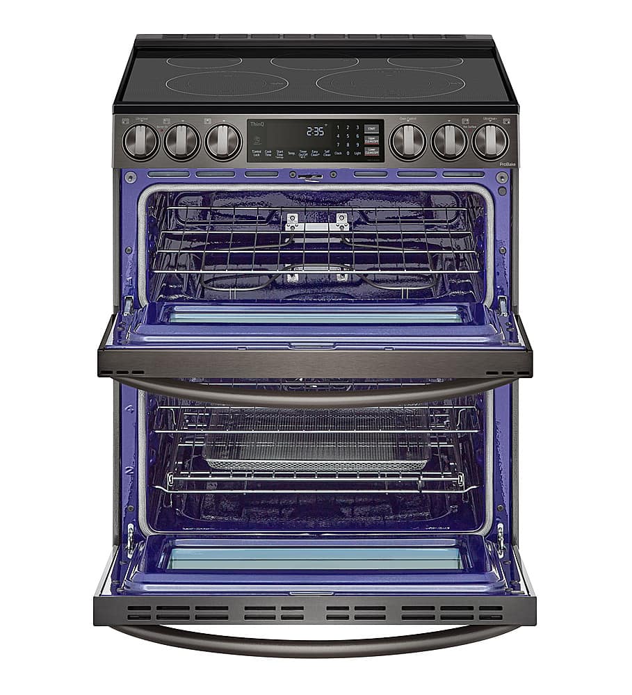 Alt View 11. LG - 7.3 Cu. Ft. Smart Slide-In Double Oven Electric True Convection Range with EasyClean and InstaView - PrintProof Black Stainless Steel.