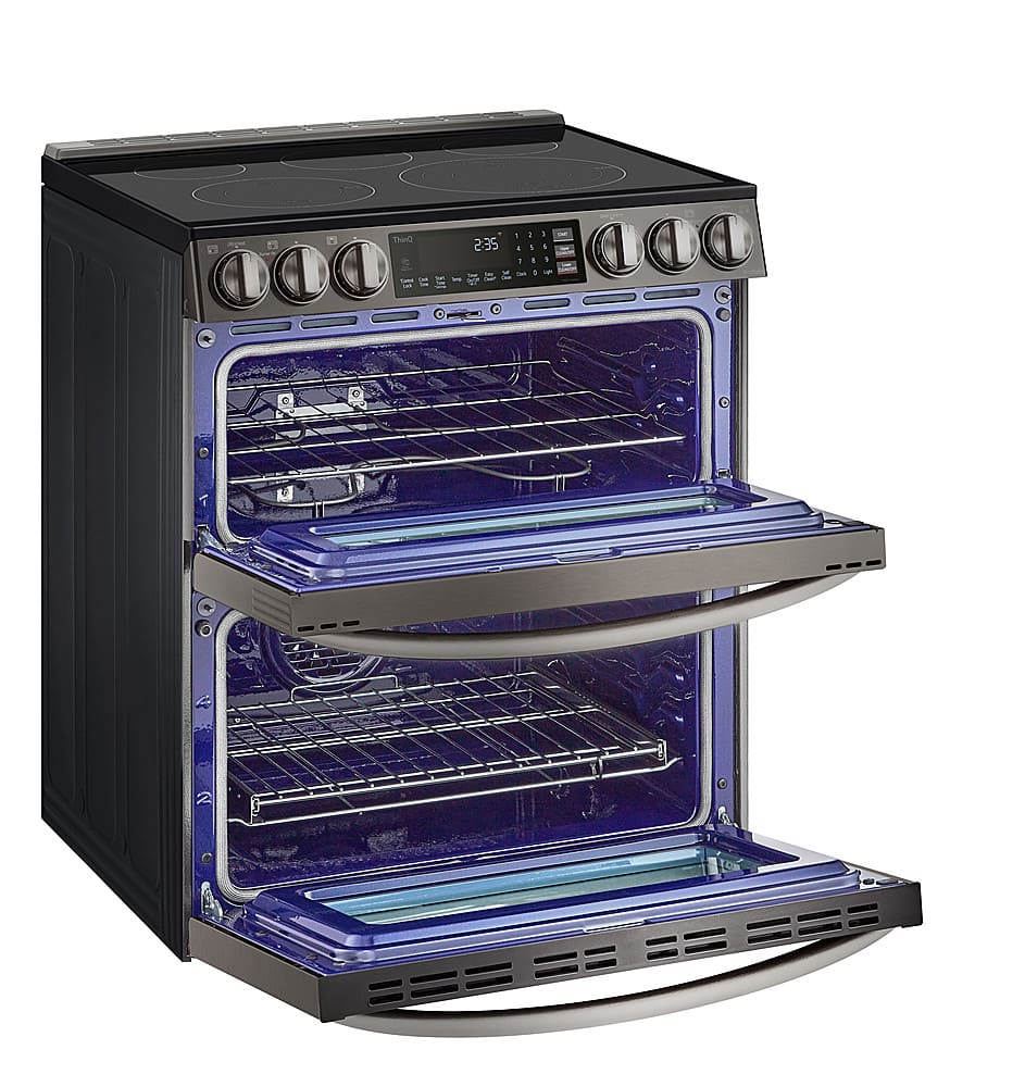 Alt View 15. LG - 7.3 Cu. Ft. Smart Slide-In Double Oven Electric True Convection Range with EasyClean and InstaView - PrintProof Black Stainless Steel.