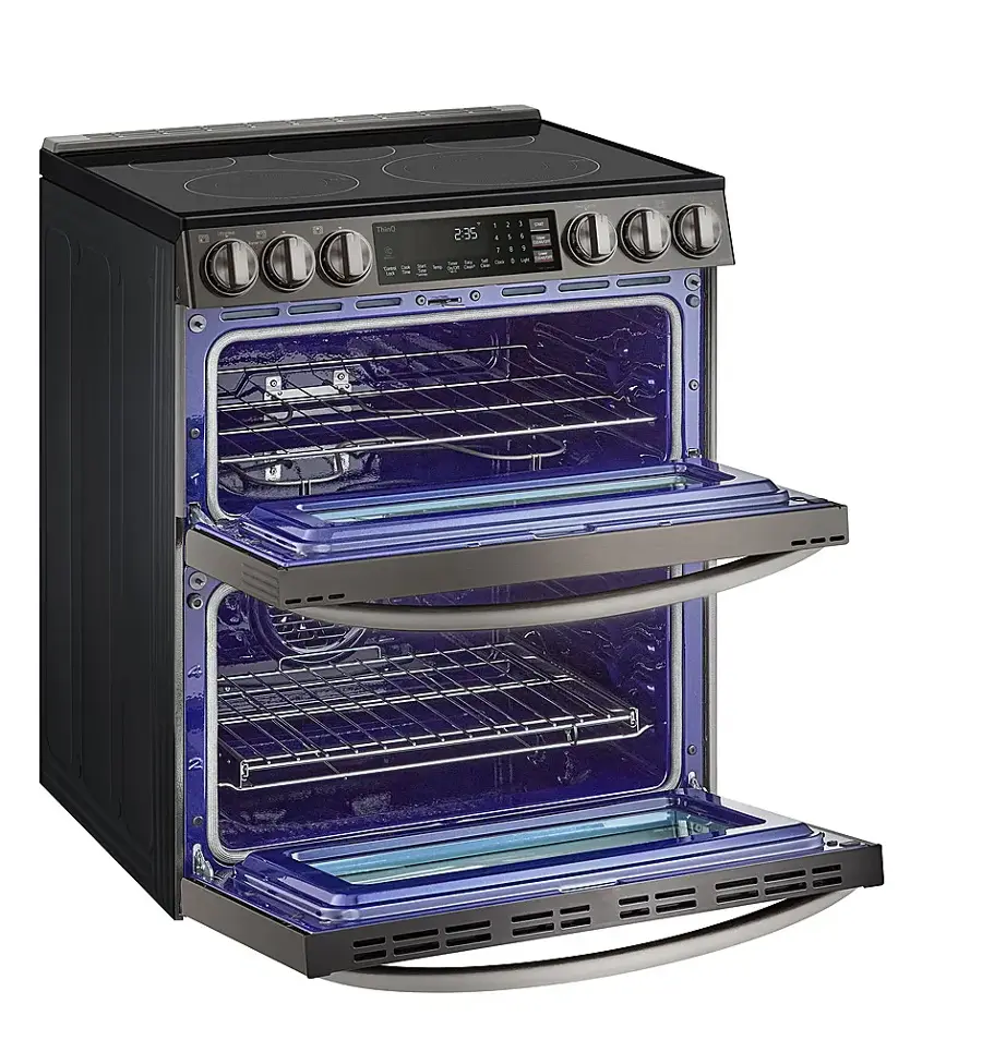 Alt View 15. LG - 7.3 Cu. Ft. Smart Slide-In Double Oven Electric True Convection Range with EasyClean and InstaView - PrintProof Black Stainless Steel.