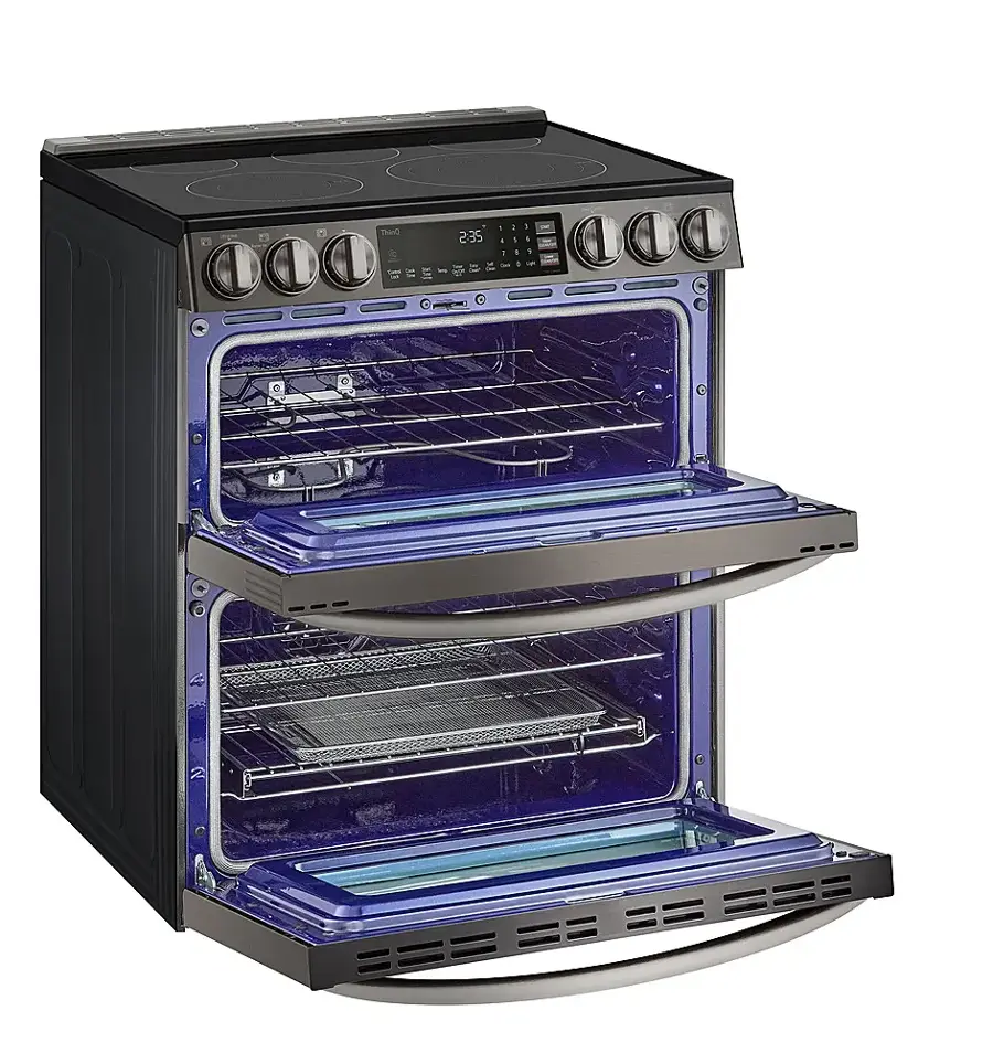 Alt View 16. LG - 7.3 Cu. Ft. Smart Slide-In Double Oven Electric True Convection Range with EasyClean and InstaView - PrintProof Black Stainless Steel.