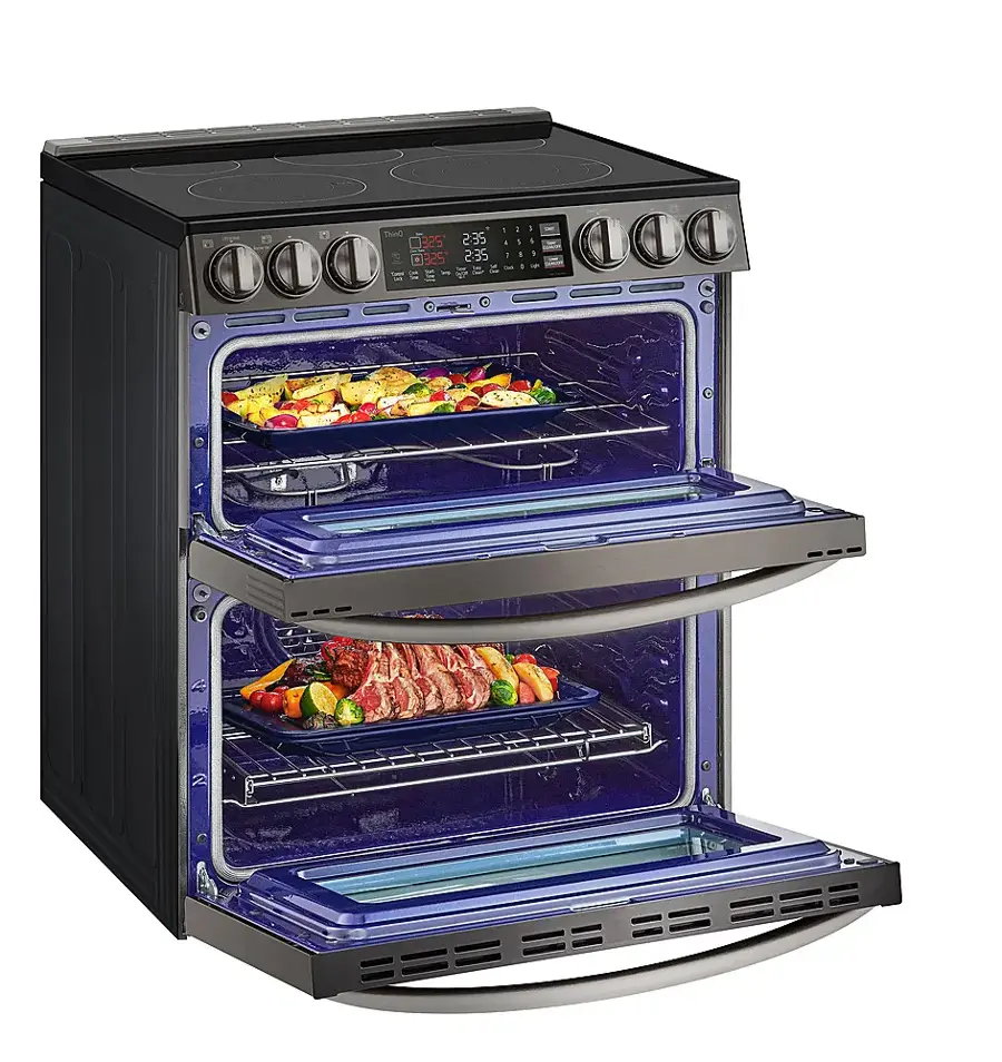 Alt View 17. LG - 7.3 Cu. Ft. Smart Slide-In Double Oven Electric True Convection Range with EasyClean and InstaView - PrintProof Black Stainless Steel.