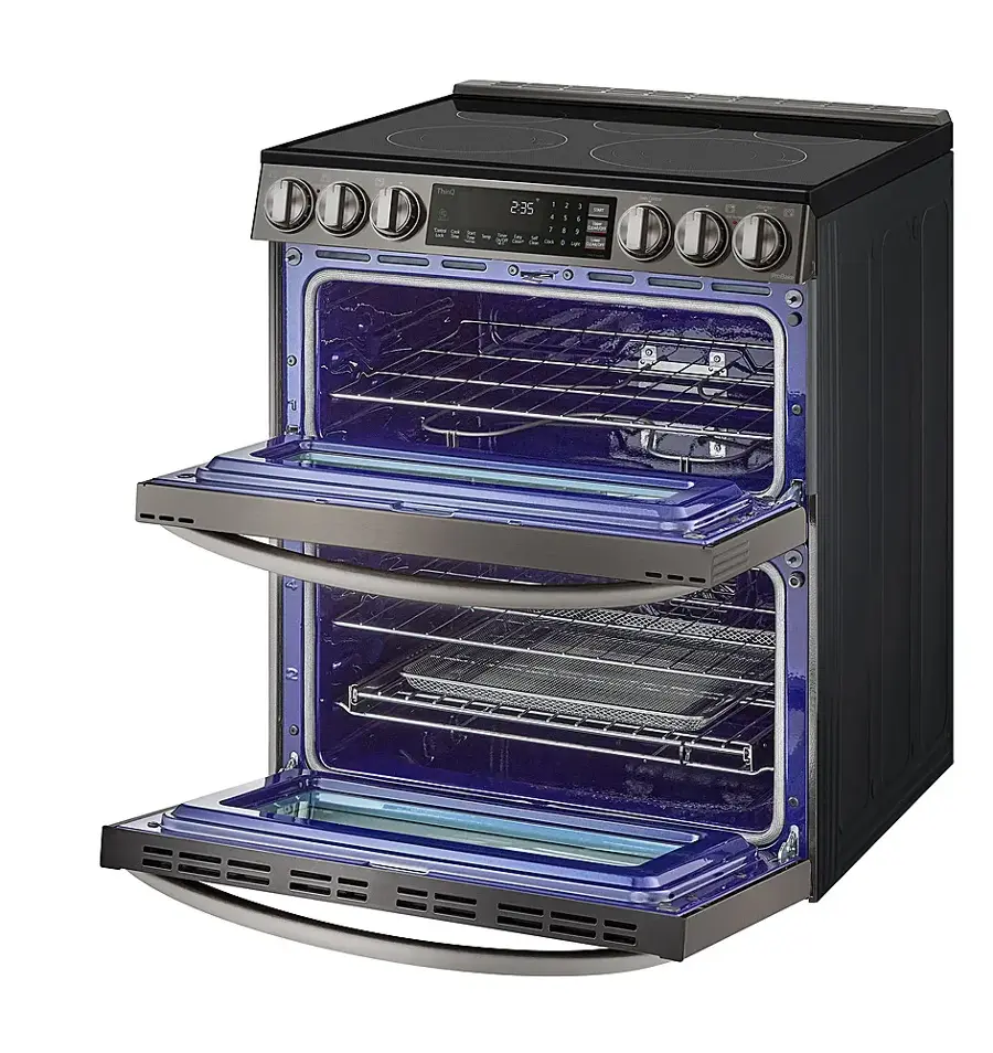 Alt View 18. LG - 7.3 Cu. Ft. Smart Slide-In Double Oven Electric True Convection Range with EasyClean and InstaView - PrintProof Black Stainless Steel.