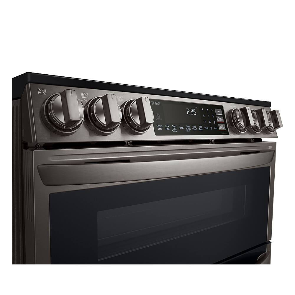 Alt View 20. LG - 7.3 Cu. Ft. Smart Slide-In Double Oven Electric True Convection Range with EasyClean and InstaView - PrintProof Black Stainless Steel.