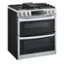 Angle. LG - 6.9 Cu. Ft. Slide-In Double Oven Gas True Convection Range with EasyClean and InstaView - PrintProof Stainless Steel.