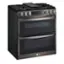 Angle. LG - 6.9 Cu. Ft. Slide-In Double Oven Gas True Convection Range with EasyClean and InstaView - PrintProof Black Stainless Steel.