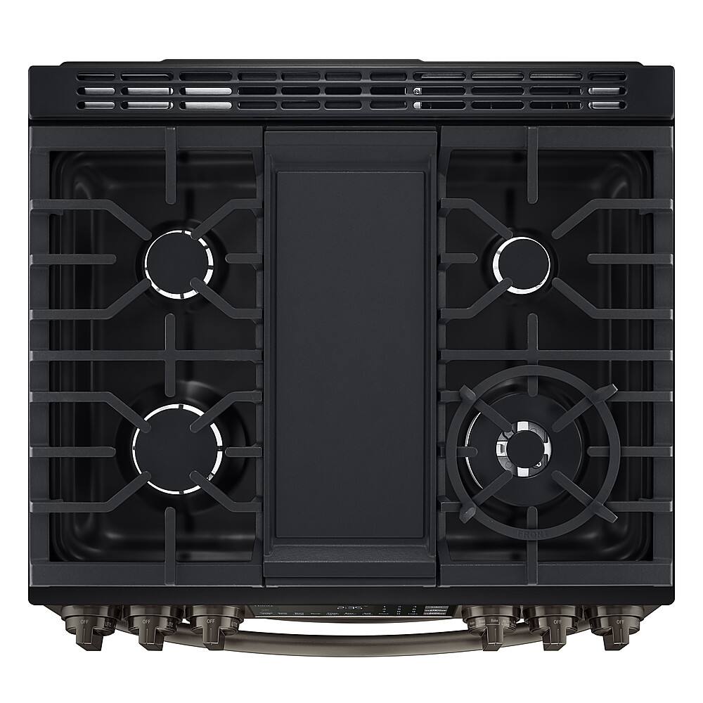 Alt View 18. LG - 6.9 Cu. Ft. Slide-In Double Oven Gas True Convection Range with EasyClean and InstaView - PrintProof Black Stainless Steel.