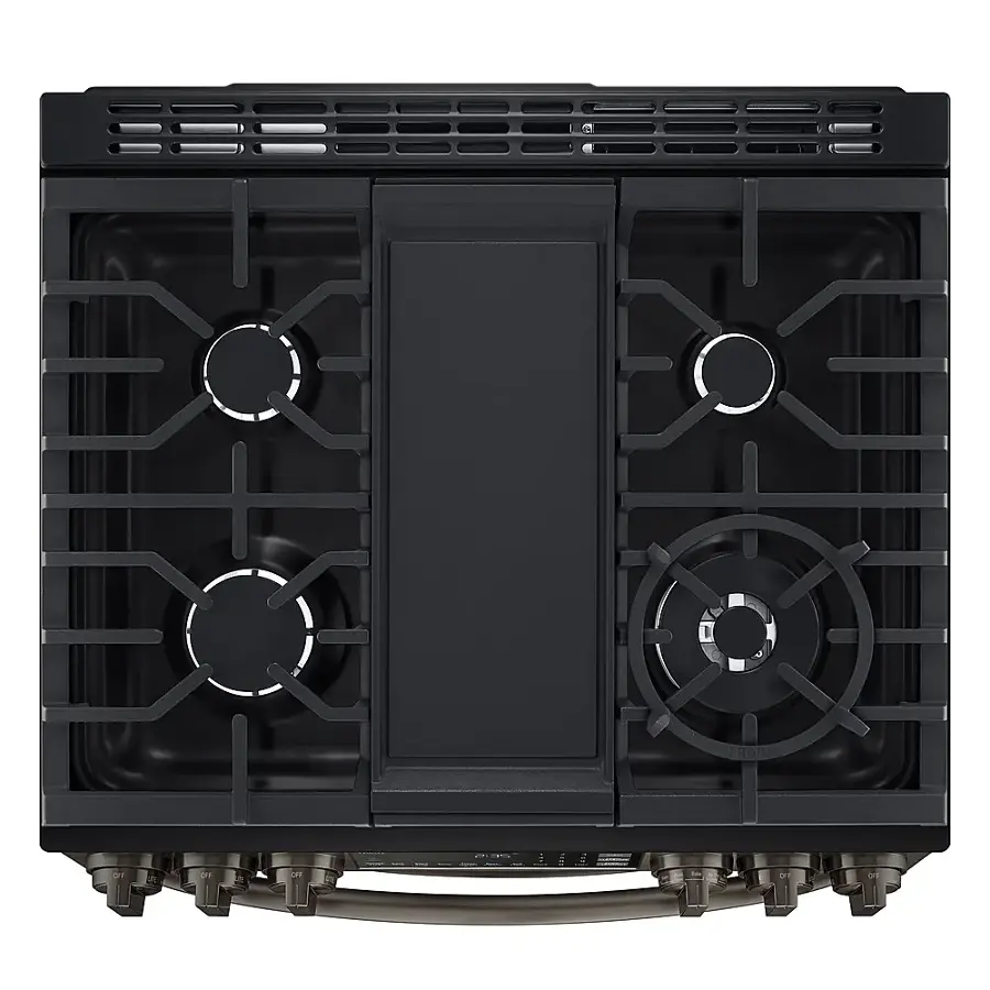 Alt View 18. LG - 6.9 Cu. Ft. Slide-In Double Oven Gas True Convection Range with EasyClean and InstaView - PrintProof Black Stainless Steel.