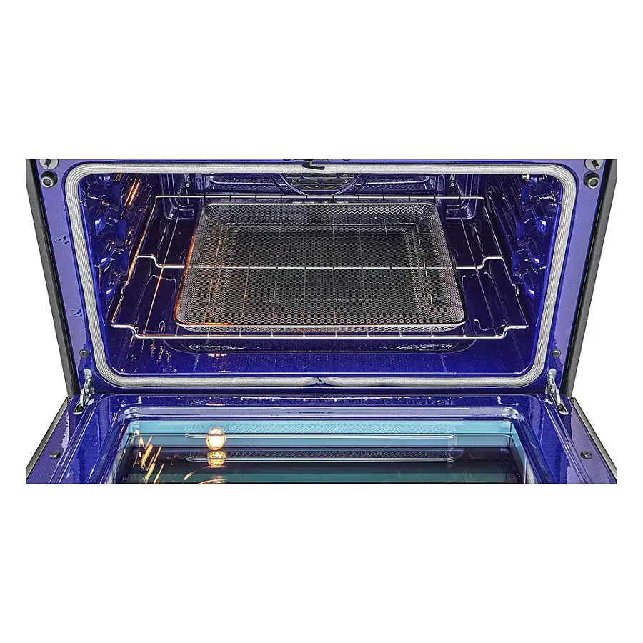Alt View 20. LG - 6.9 Cu. Ft. Slide-In Double Oven Gas True Convection Range with EasyClean and InstaView - PrintProof Black Stainless Steel.
