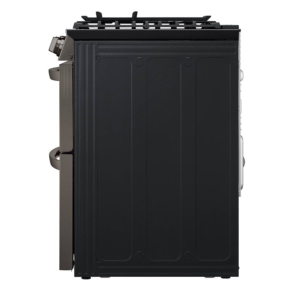 Alt View 24. LG - 6.9 Cu. Ft. Slide-In Double Oven Gas True Convection Range with EasyClean and InstaView - PrintProof Black Stainless Steel.