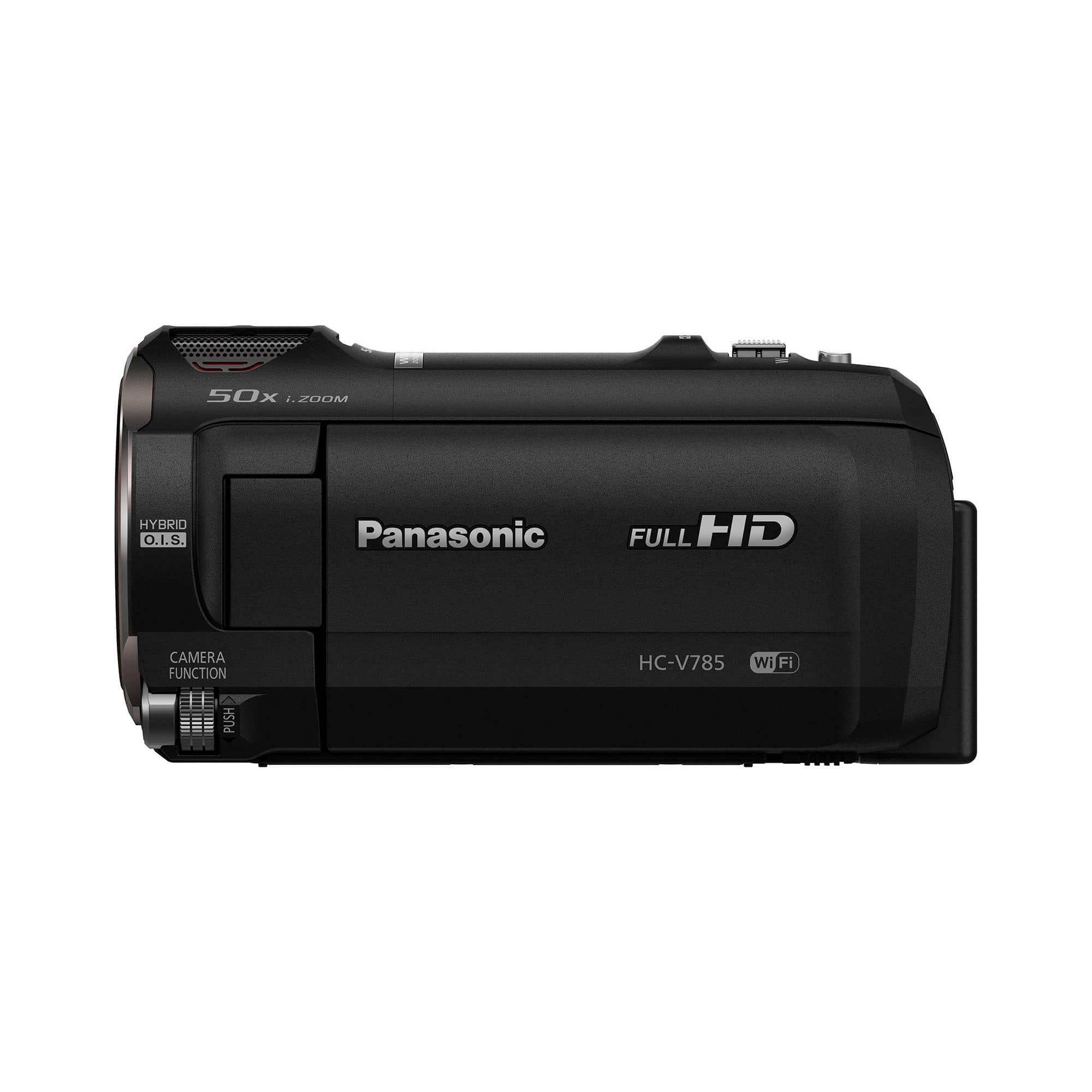 Left. Panasonic - HC-V785K Full HD Video Camera Camcorder with 20X Optical Zoom - Black.