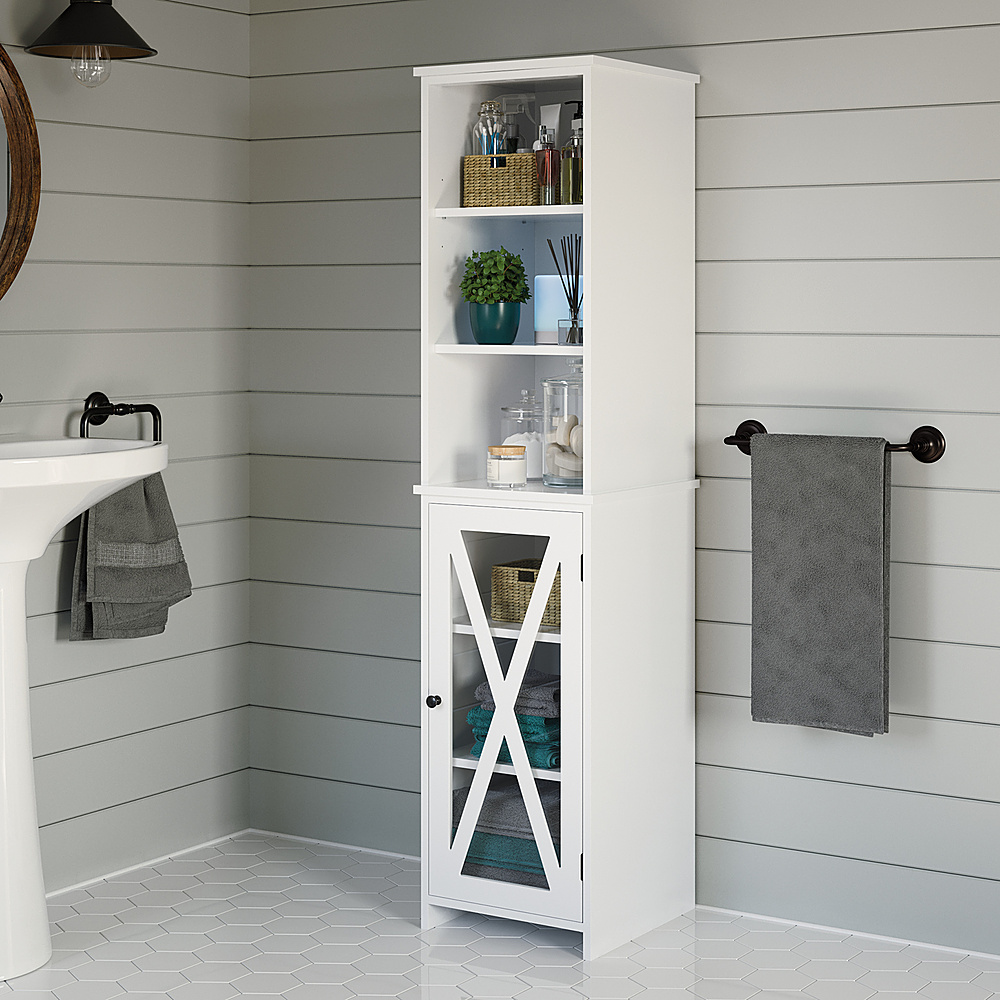 Angle View: Sauder - Cottage Road Bathroom Linen Tower - White