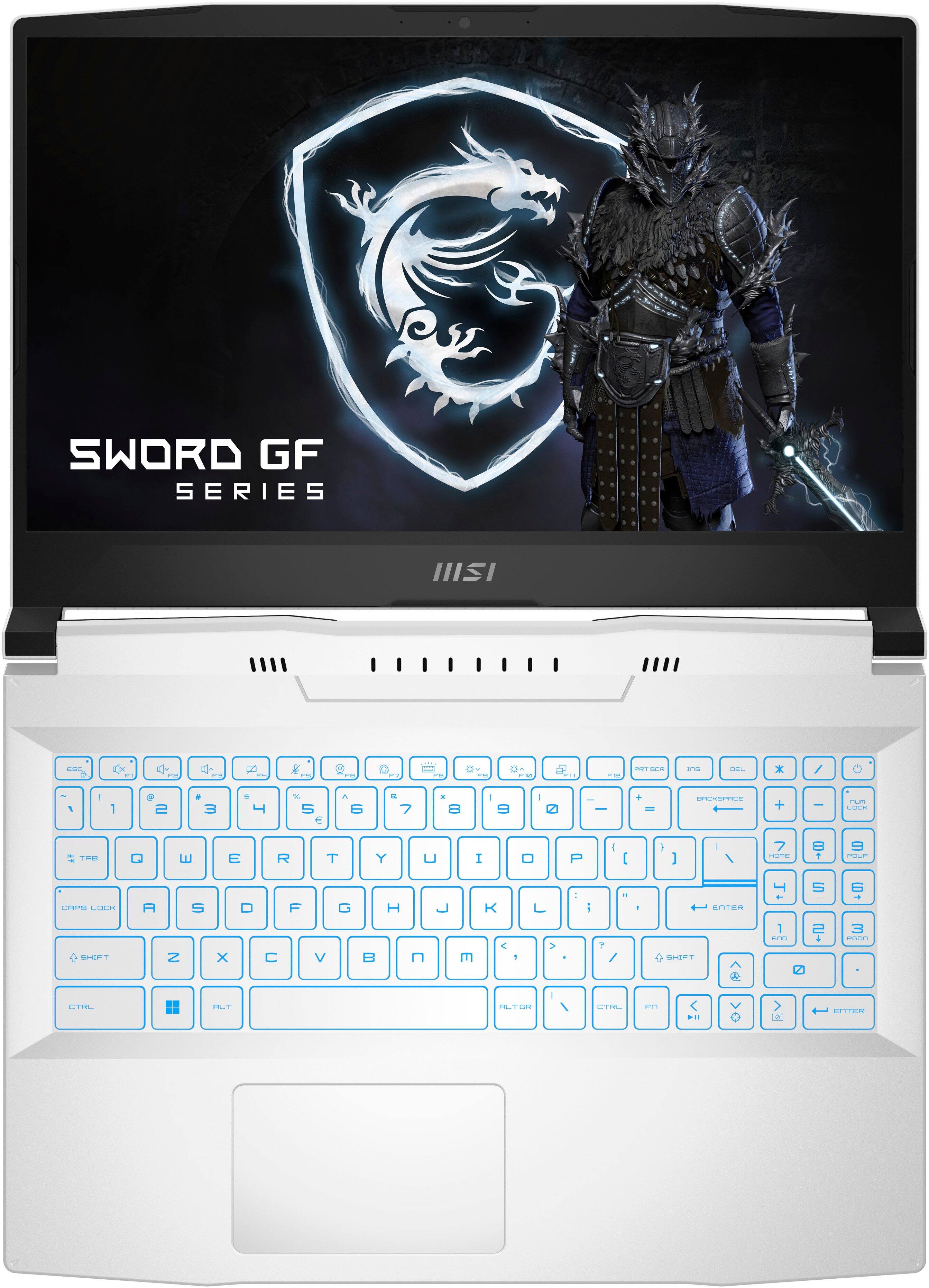 Alt View 3. MSI - Sword 15.6" 144hz Gaming Laptop - Intel Core i7 - NVIDIA GeForce RTX 3070Ti - 1TB SSD - 16GB Memory - White.