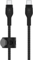 Belkin - BoostCharge Pro Flex Braided USB Type C to C Cable 10FT, USB-IF Certified Power Delivery for iPhone 15 and Samsung - Black - Front_Zoom