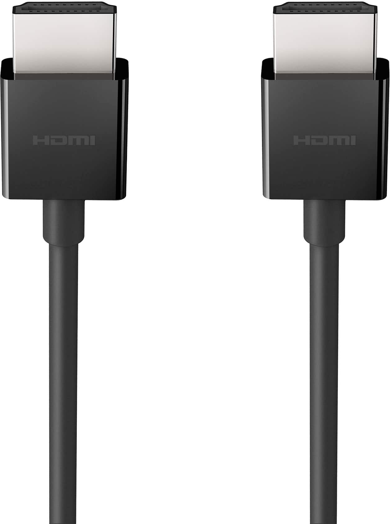 Angle. Belkin - Ultra HD HDMI 2.1 Cable 6.6FT/2M - 4K Ultra High Speed HDMI Cable - Compatible with PS4, PS5, Xbox Series X & More - Black.