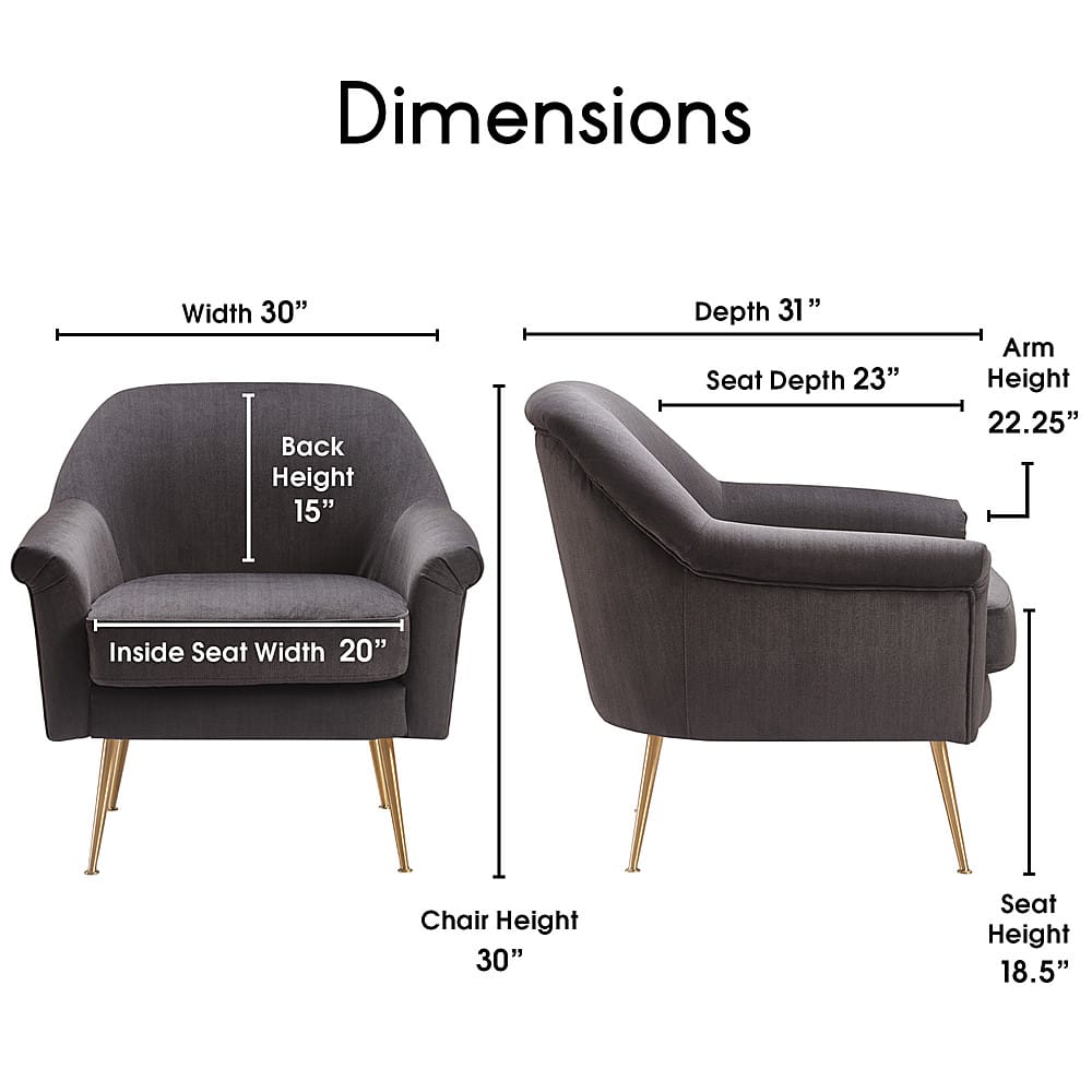 Left View: Elle Decor - Ophelia Upholstered  Mid-Centruy Accent Chair