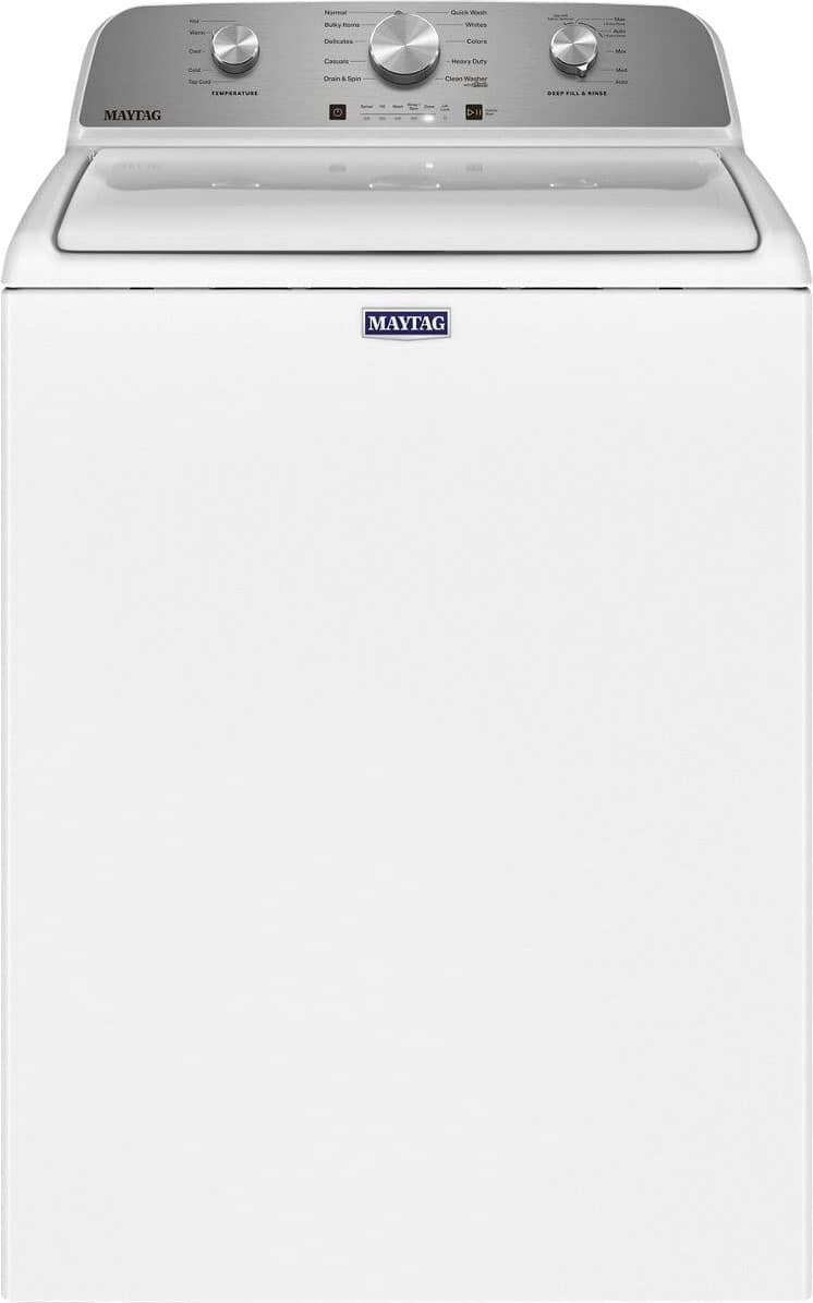Front. Maytag - 4.5 Cu. Ft. High Efficiency Top Load Washer with Deep Fill - White.