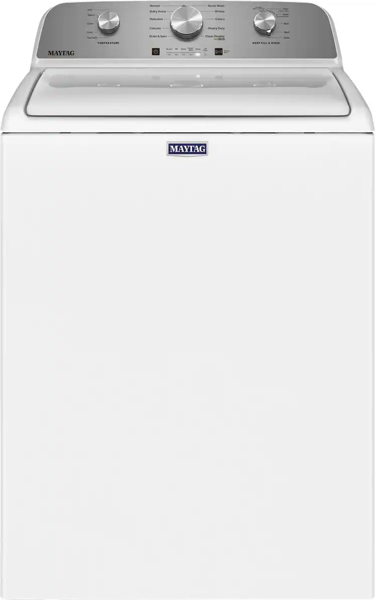 Front. Maytag - 4.5 Cu. Ft. High Efficiency Top Load Washer with Deep Fill - White.