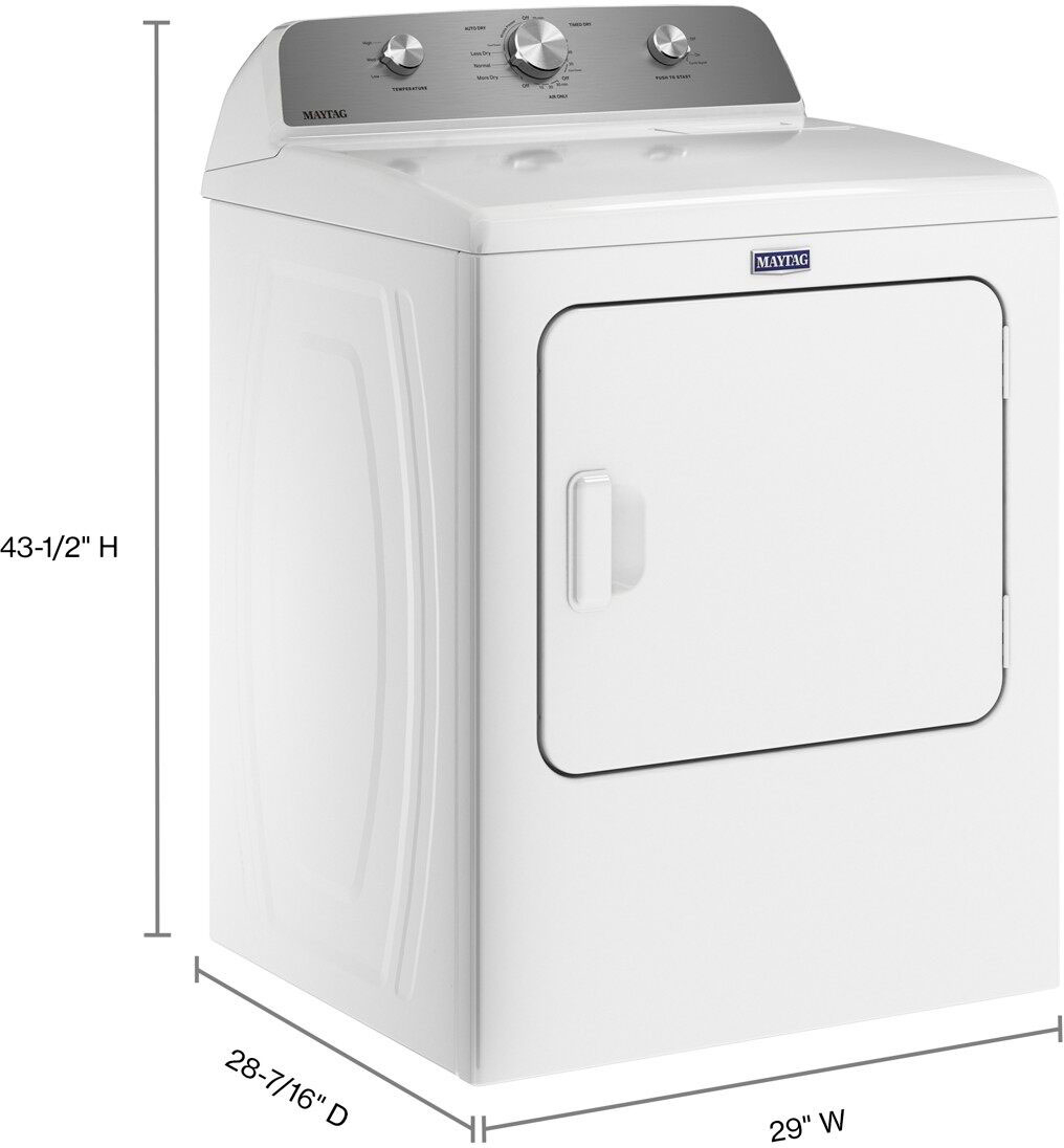 Angle View: Maytag - 7.0 Cu. Ft. Electric Dryer with Wrinkle Prevent - White