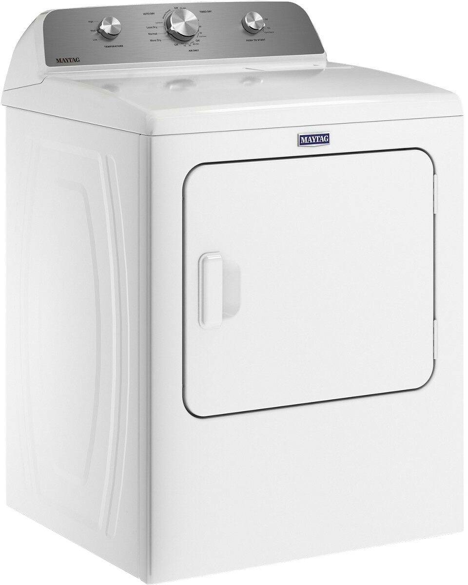 Left View: Maytag - 7.0 Cu. Ft. Electric Dryer with Wrinkle Prevent - White