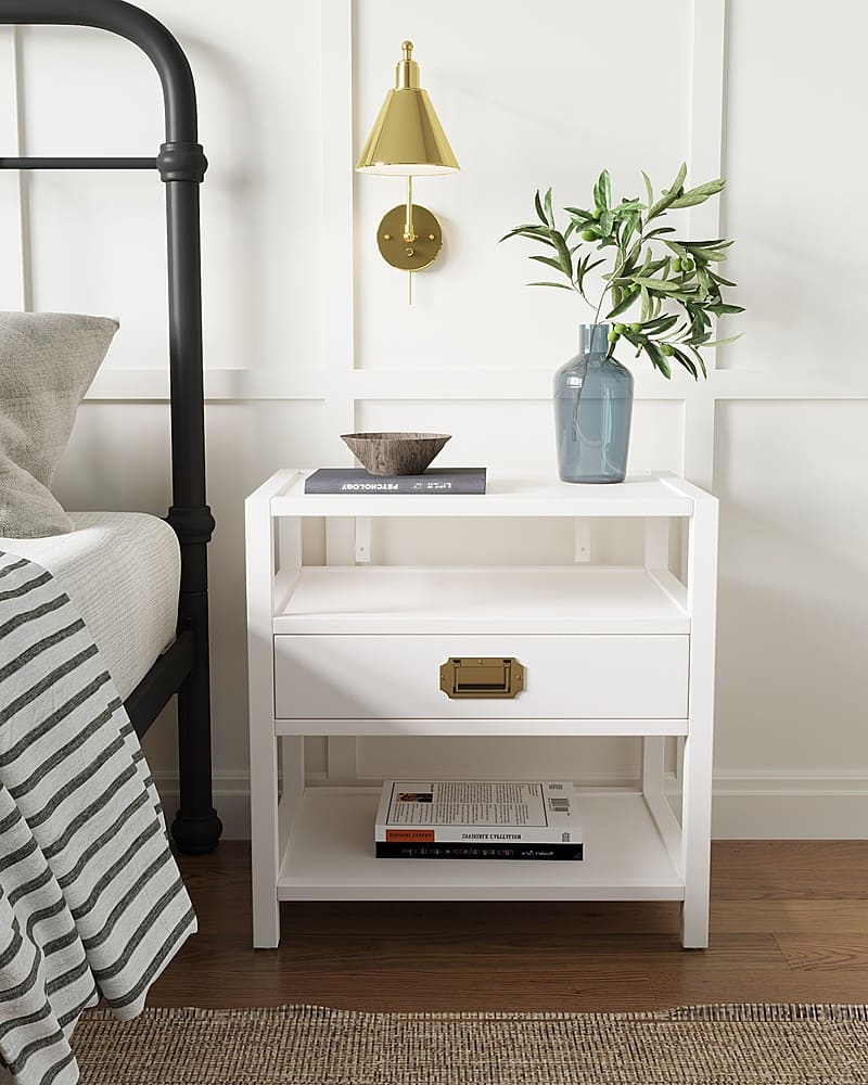 Angle View: Finch - Lockwood Side Table - White