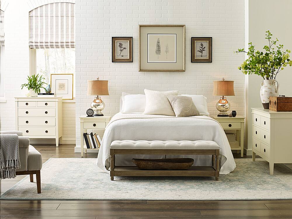 Angle View: Finch - Westport 1 Drawer End Table - Vintage Cream