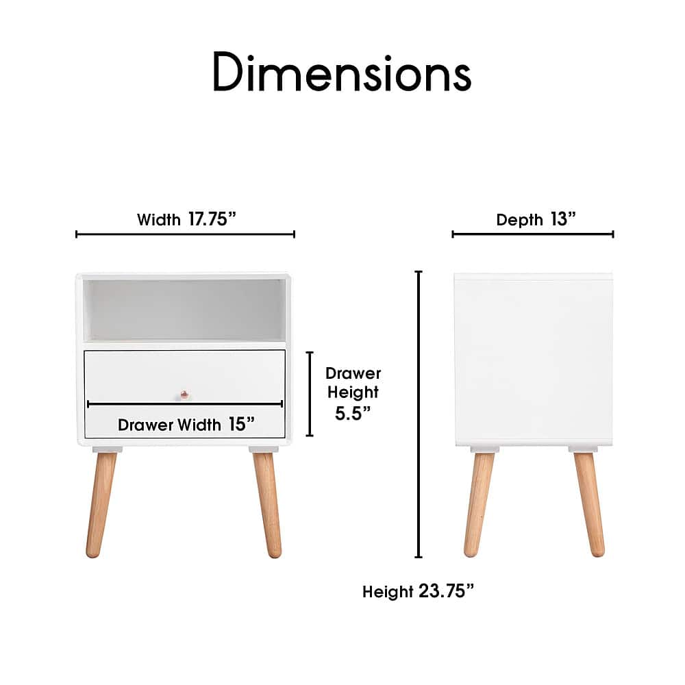 Left View: Adore Decor Lilou Side Table - White