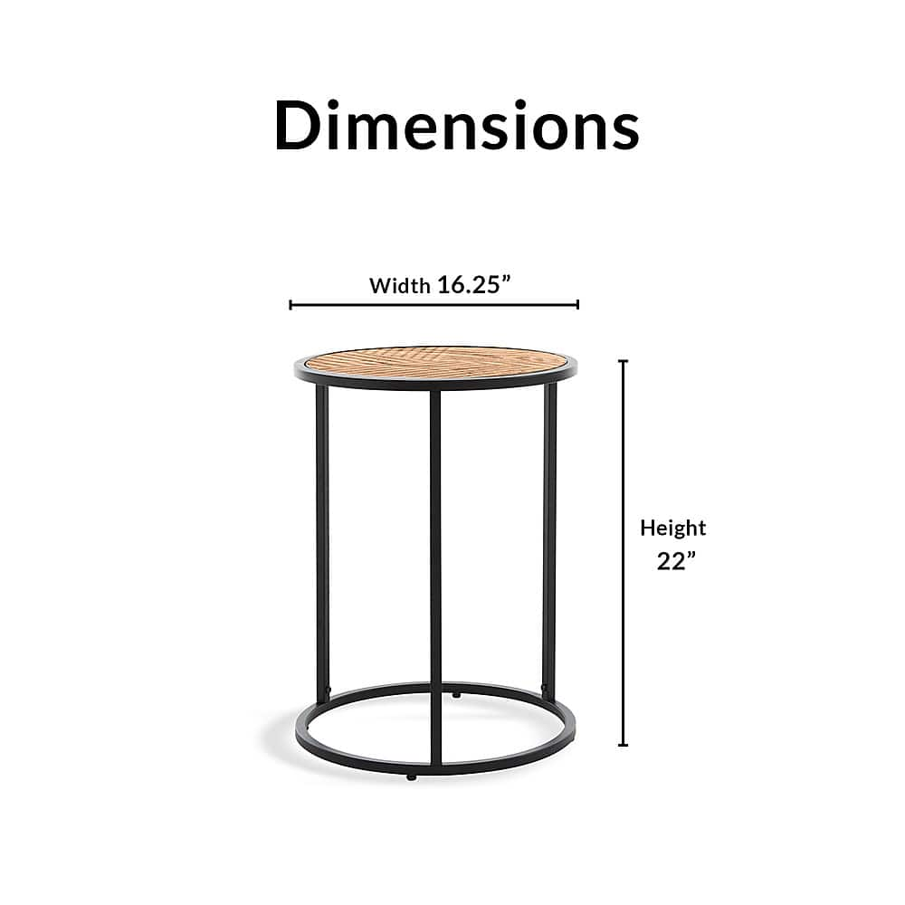 Angle View: Click Decor - Wilson Round Side Table - Black