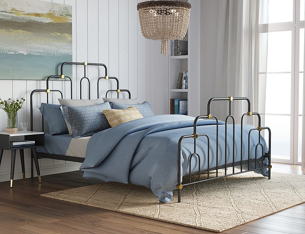 Angle View: Elle Decor - Astrid King Size Bed - Black