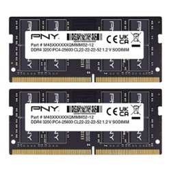 PNY - Performance 16GB (2x8GB) 3200MHz DDR4 DRAM  CL22 So-DIMM Notebook/Laptop Memory Kit - Black - Front_Zoom
