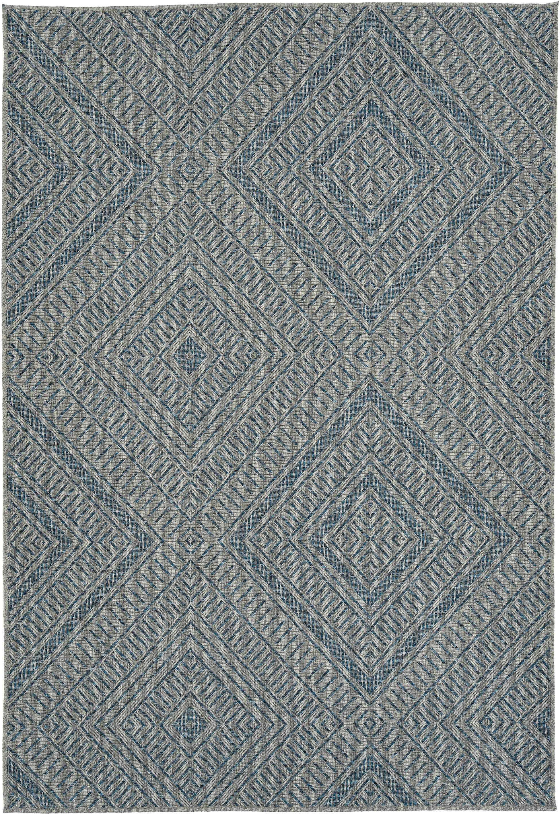 Kaleen - Tierra Collection 7'10" x 10' Rectangle Residential Indoor-Outdoor Area Rug - Blue - Front_Zoom