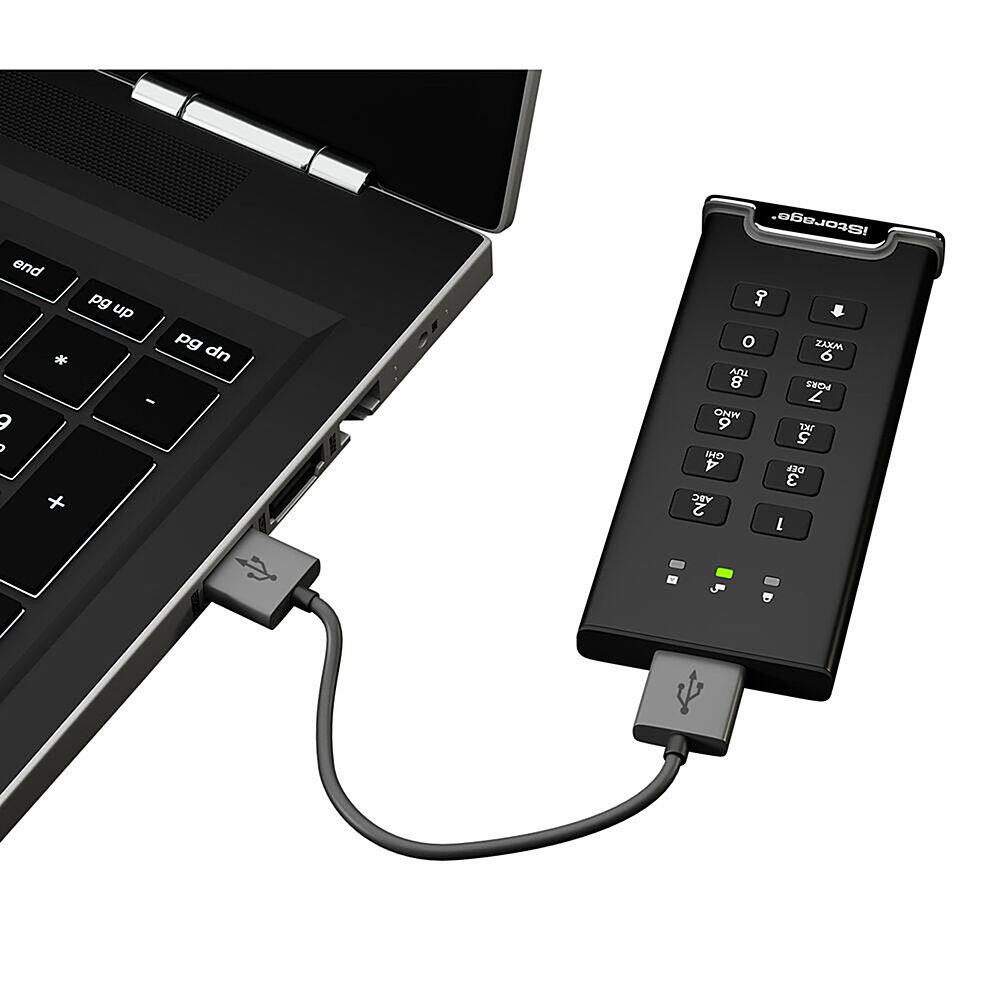 Alt View 11. iStorage - diskAshur M² 2TB External USB 3.2 Gen 1 Portable Secure SSD with Hardware Encryption - Black.