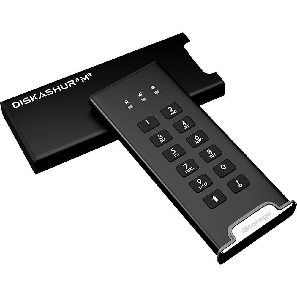 Alt View 1. iStorage - diskAshur M² 2TB External USB 3.2 Gen 1 Portable Secure SSD with Hardware Encryption - Black.
