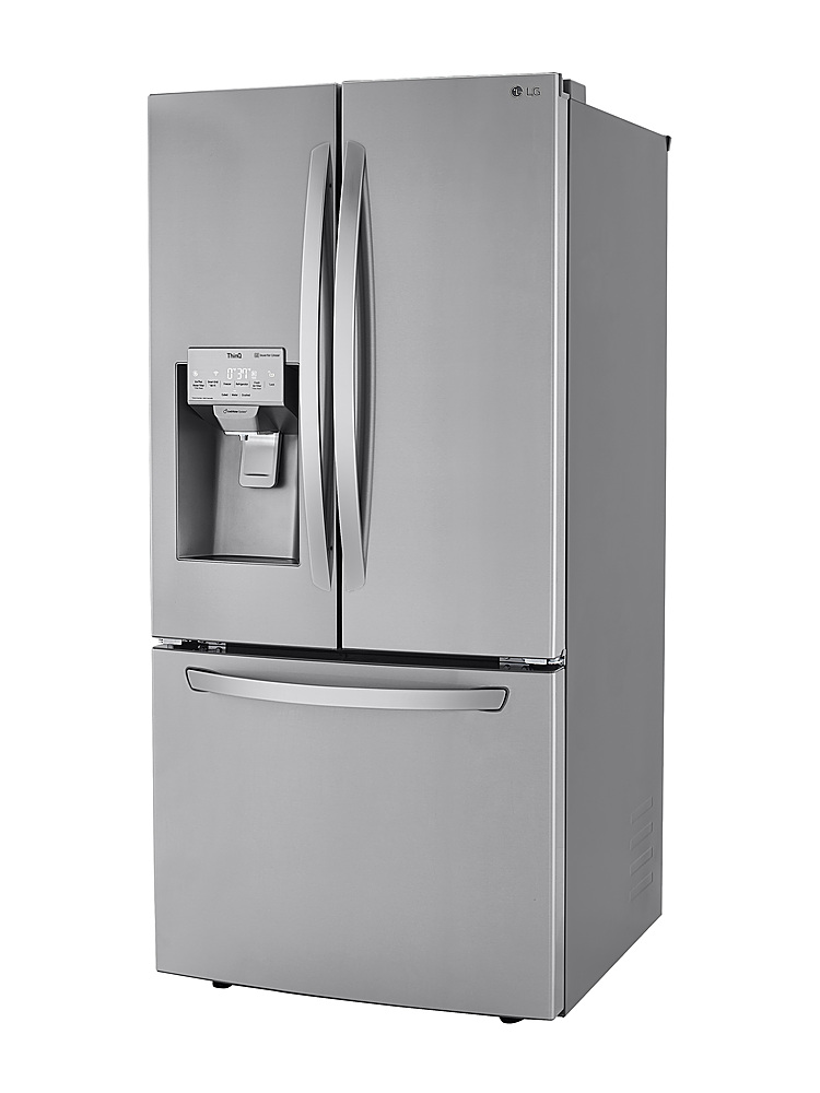 Left View: LG - 24.5 Cu. Ft. French Door Smart Refrigerator with Slim SpacePlus Ice - Stainless steel
