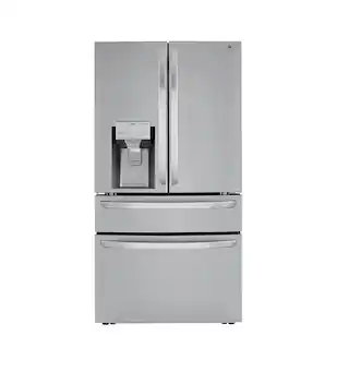 Front. LG - 29.5 Cu. Ft. 4-Door French Door Smart Refrigerator with Craft Ice - Stainless Steel.