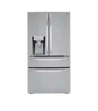 Front. LG - 29.5 Cu. Ft. 4-Door French Door Smart Refrigerator with Craft Ice - Stainless Steel.