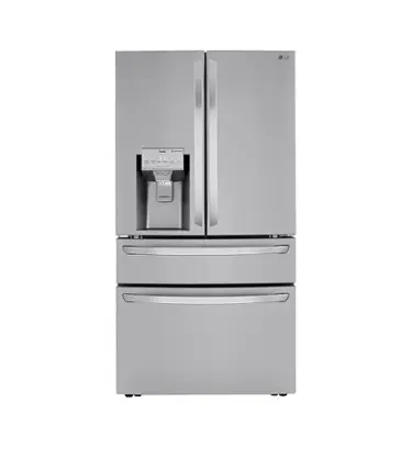 Front. LG - 29.5 Cu. Ft. 4-Door French Door Smart Refrigerator with Craft Ice - Stainless Steel.