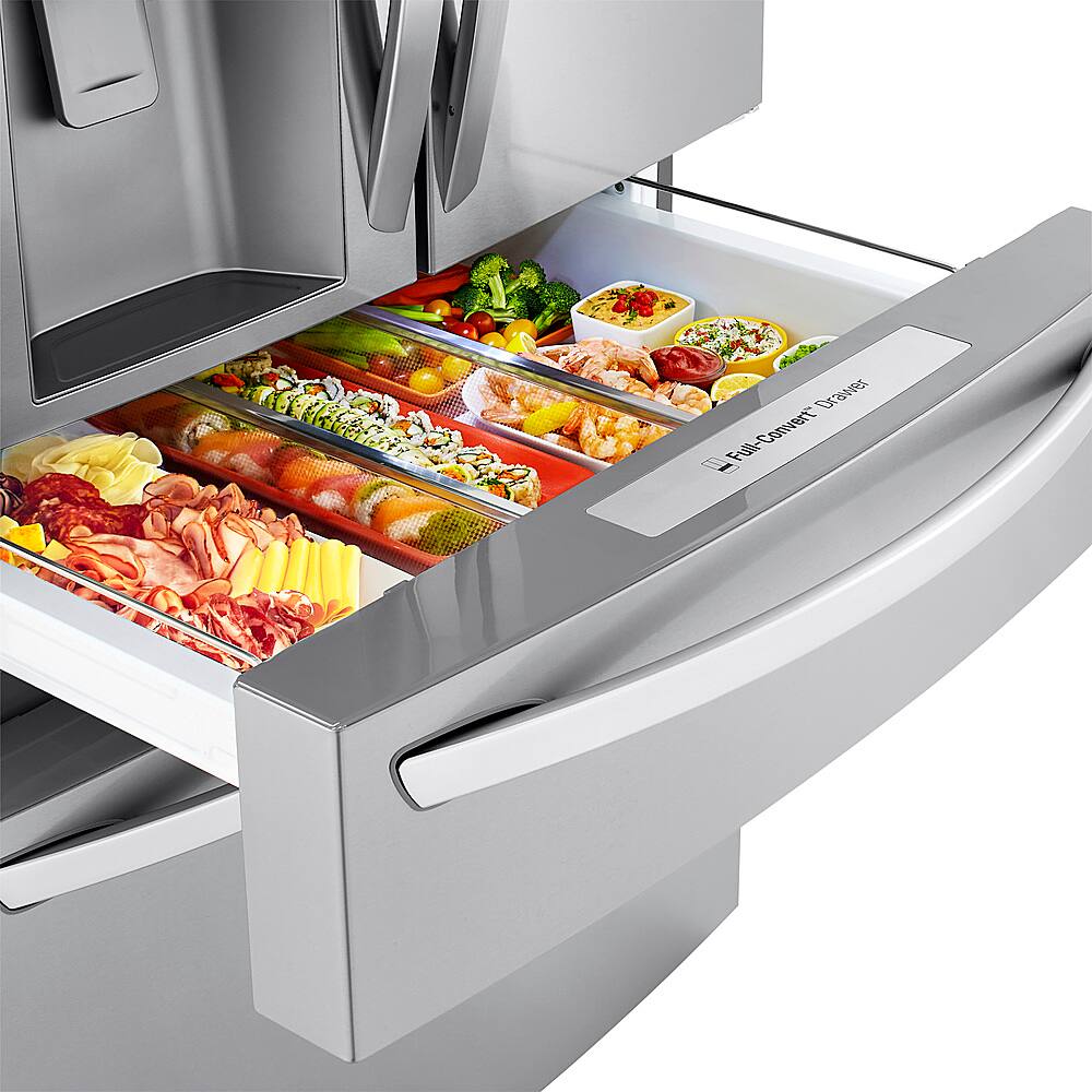 Alt View 14. LG - 29.5 Cu. Ft. 4-Door French Door Smart Refrigerator with Craft Ice - Stainless Steel.