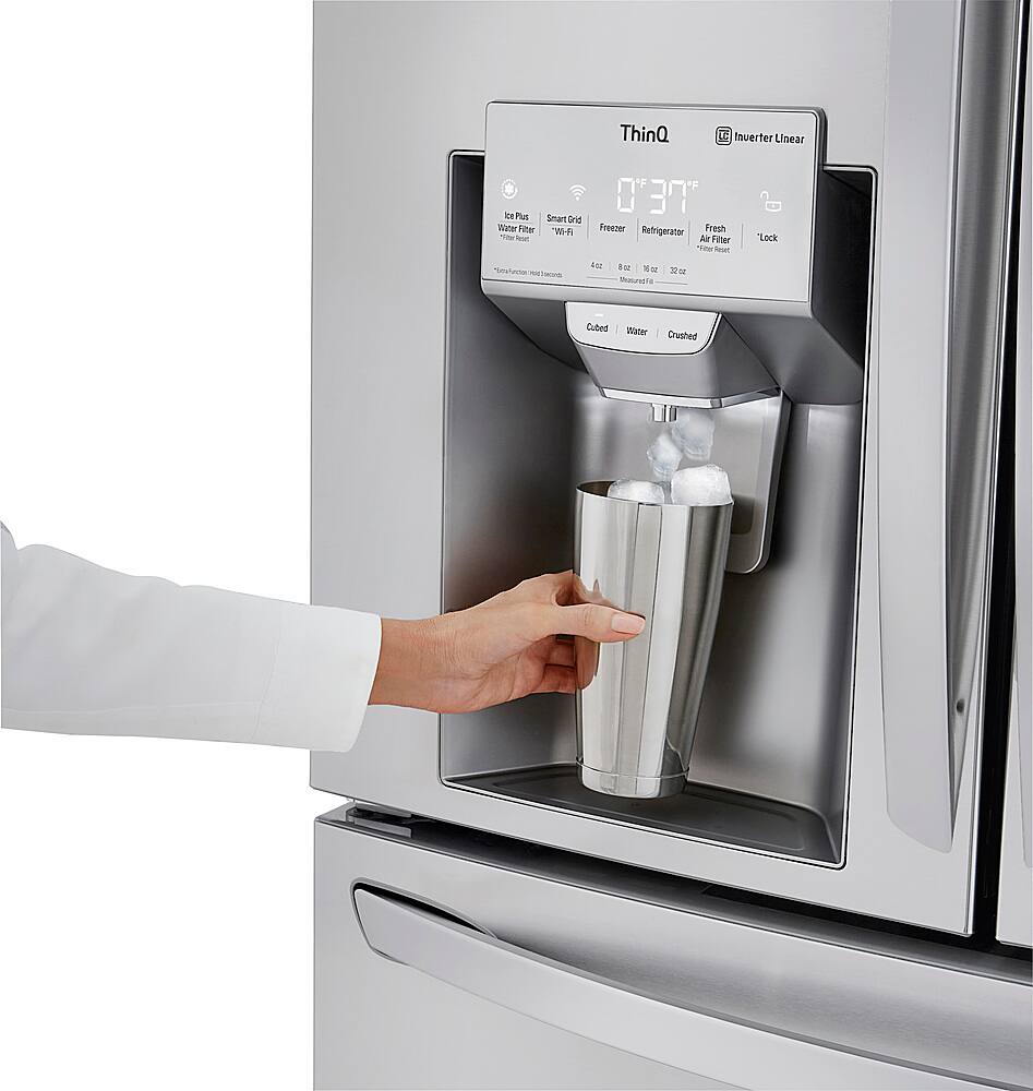 Alt View 25. LG - 29.5 Cu. Ft. 4-Door French Door Smart Refrigerator with Craft Ice - Stainless Steel.