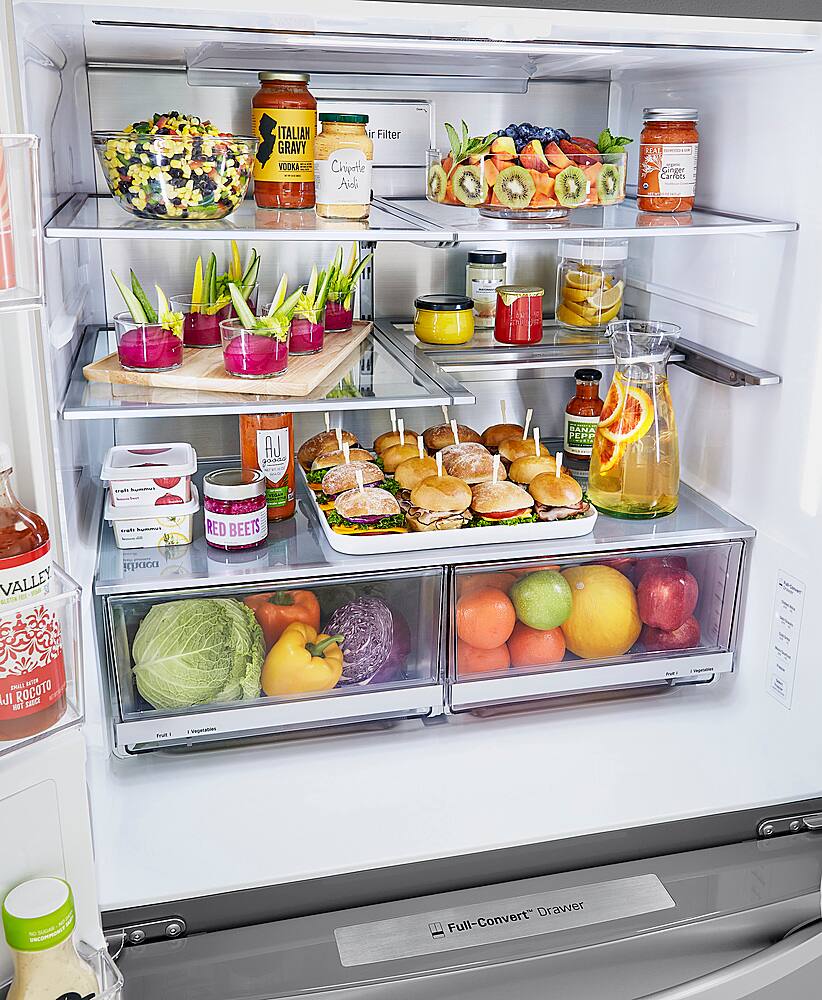 Alt View 27. LG - 29.5 Cu. Ft. 4-Door French Door Smart Refrigerator with Craft Ice - Stainless Steel.